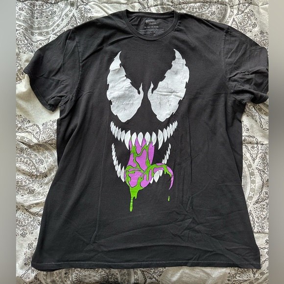 Marvel Venom Logo T-Shirt Für Herren – Schwarz, 100% Baumwolle, Regular Fit